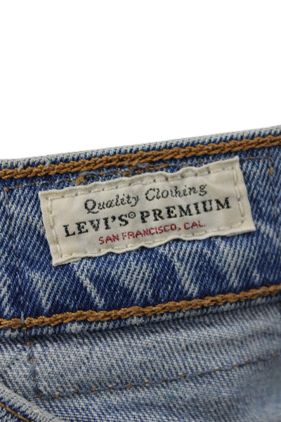 Levi's Womens Cropped High Rise Blue Cotton Jeans Inseam 28 Size 26