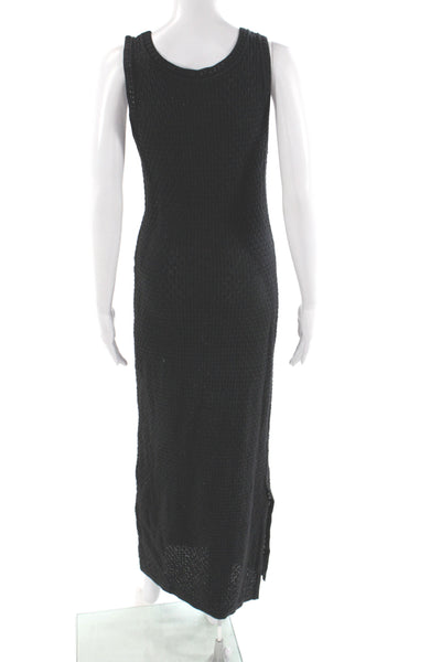 Peruvian Connection Women Maxi Dress Black Pima Cotton Size M
