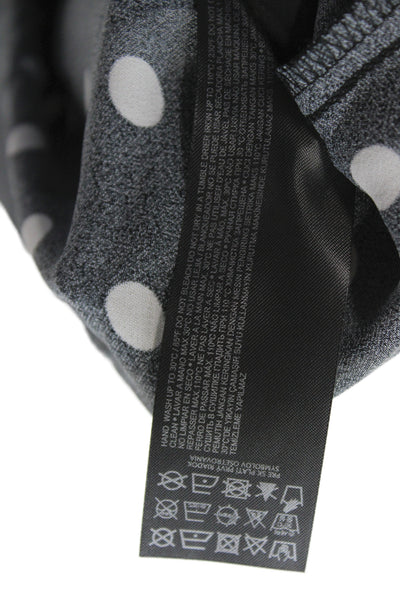 MNG Womens Slip Dress Black Polka Dot V-Neck Long Sleeveless Viscose Size L