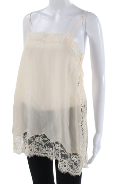 MNG Womens Tank Beige 100% Lyocell Solid Sleeveless Size M