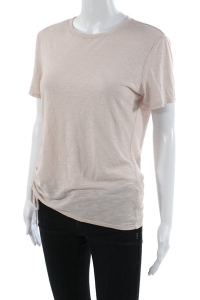 Michael Stars Women Basic Beige T-Shirt Crew Neck Short Sleeve Size One Size
