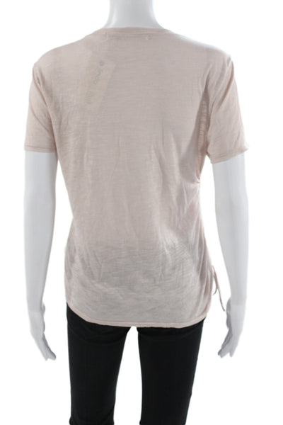 Michael Stars Women Basic Beige T-Shirt Crew Neck Short Sleeve Size One Size