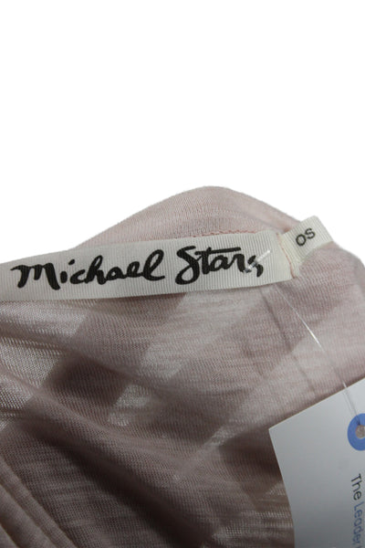 Michael Stars Women Basic Beige T-Shirt Crew Neck Short Sleeve Size One Size