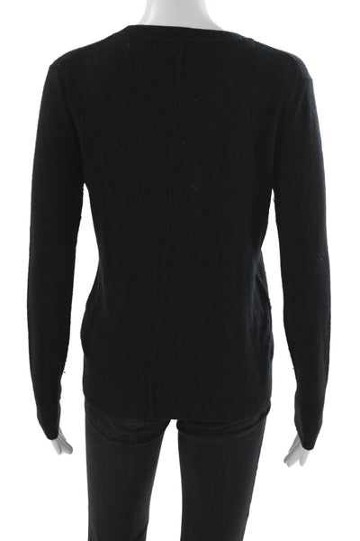 Banana Republic Women Merino Wool Crewneck Pullover Black Long Sleeve Size S