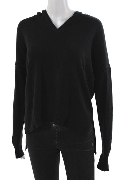Feel the Piece Terre Jacobs Women V-Neck Black Sweater Size One Size