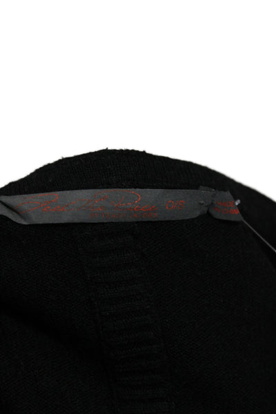 Feel the Piece Terre Jacobs Women V-Neck Black Sweater Size One Size