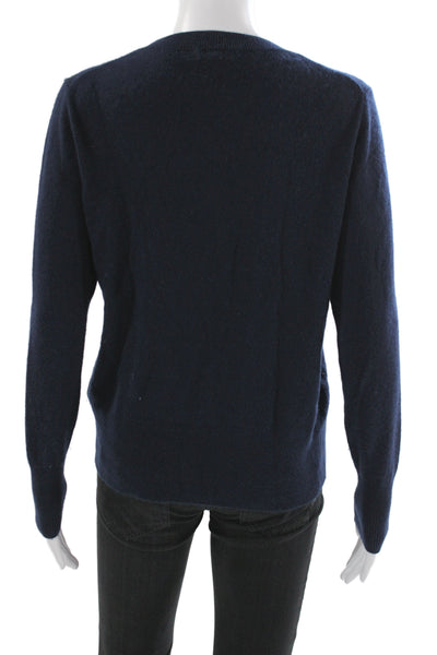 J Crew Women Blue 100% Cashmere Crewneck Pullover Sweater Size XS