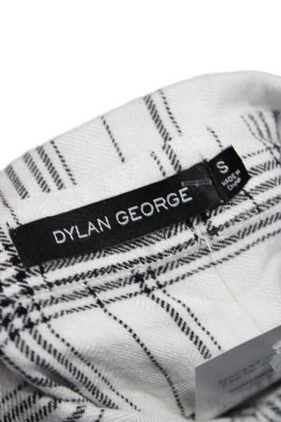 Dylan George Womens Black Plaid Button-Up Top Long Sleeve Rayon Size S