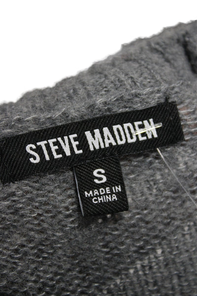Steve Madden Women Blue Striped Wool Blend Pullover Sweater Crew Neck Size S