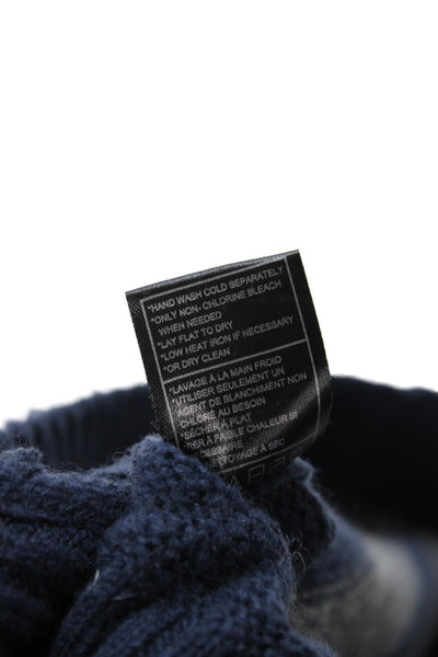 Steve Madden Women Blue Striped Wool Blend Pullover Sweater Crew Neck Size S