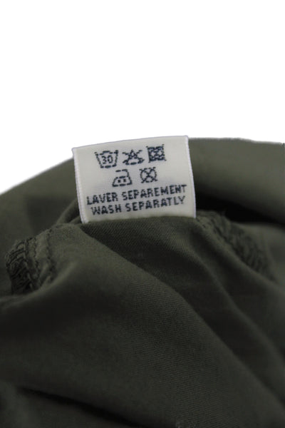 Hartford Women Basic Collared Button-Up Green Cotton Long Sleeve Size 1