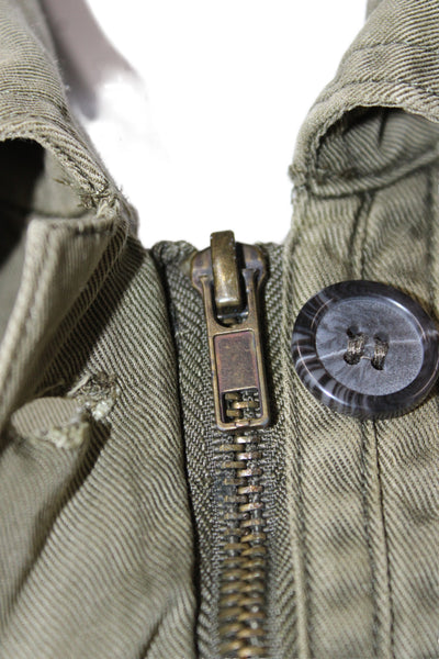 Thread & Supply Women Military Jacket Green Lyocell Button Long Sleeve Size S