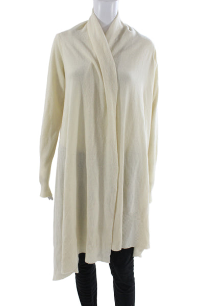 DKNY Womens Ivory Cowl Neck Lambswool Cardigan Petite Size M