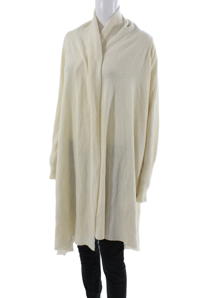 DKNY Womens Ivory Cowl Neck Lambswool Cardigan Petite Size M