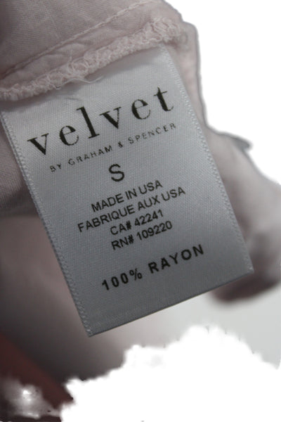 Velvet by Graham & Spencer Women Pink Rayon V-Neck Sleeveless Blouse Size S