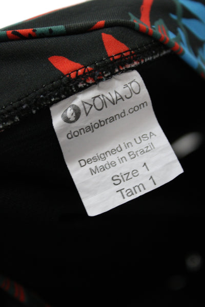Dona Jo Women Athletic Black Floral Short Skort Size 1