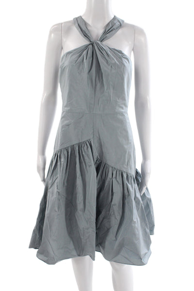 Rebecca Taylor Women Fit & Flare Gray Halter Midi Dress Zip Size 4