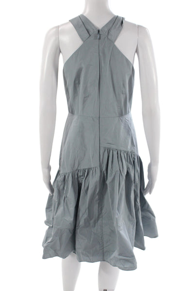 Rebecca Taylor Women Fit & Flare Gray Halter Midi Dress Zip Size 4
