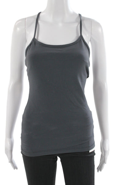 Lululemon Women Basic Gray Cotton Scoop Neck Sleeveless Tank Athleisure Size 4