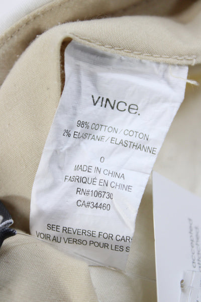 Vince Womens White Chino Shorts Cotton Summer Size 0