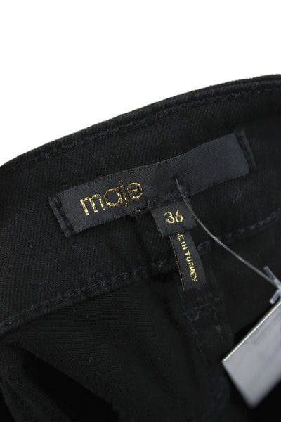 Maje Womens Black Skinny Jeans Cotton Button Fly Size 36