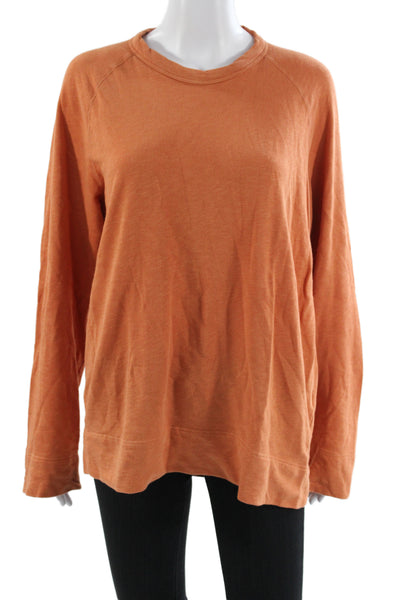 Standard James Perse Women Supima Cotton Long Sleeve T-Shirt Orange Size 0
