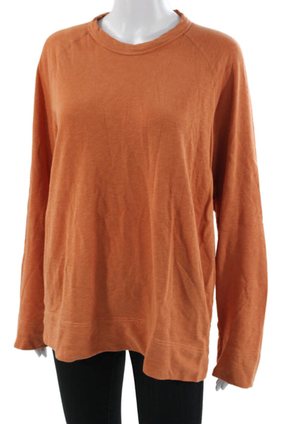 Standard James Perse Women Supima Cotton Long Sleeve T-Shirt Orange Size 0