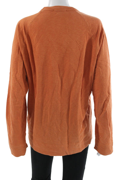 Standard James Perse Women Supima Cotton Long Sleeve T-Shirt Orange Size 0