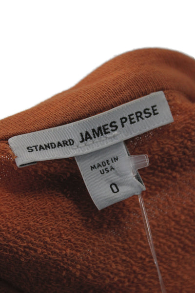 Standard James Perse Women Supima Cotton Long Sleeve T-Shirt Orange Size 0