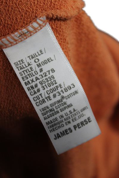 Standard James Perse Women Supima Cotton Long Sleeve T-Shirt Orange Size 0