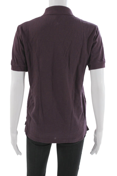 Lacoste Women Basic Purple Cotton Collared Polo Short Sleeve Size XS