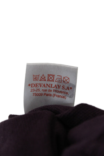 Lacoste Women Basic Purple Cotton Collared Polo Short Sleeve Size XS