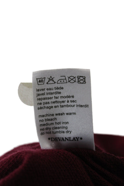 Lacoste Mens Polo Red Cotton Long Sleeve Collared Solid Fall Size XS