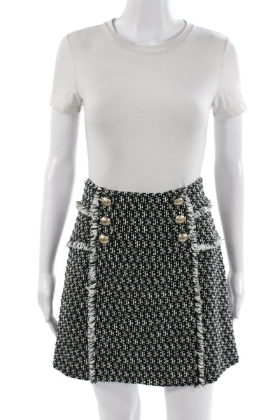 Intermix Women Black Check Mini Skirt Zip Size 6