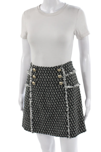Intermix Women Black Check Mini Skirt Zip Size 6