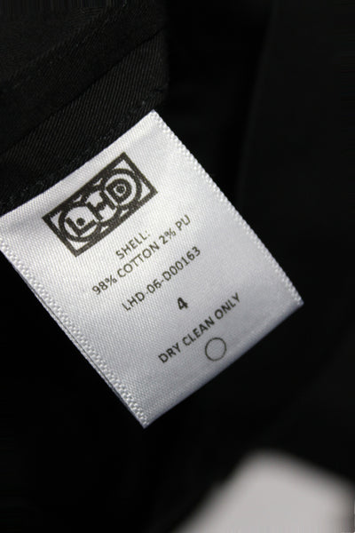 LHD Women Mini Black Cotton Short Sleeve Round Neck Dress Zip Size 4