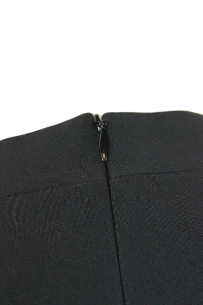 Boss Hugo Boss Women Black Sheath Dress Mock Neck 3/4 Sleeve Size 4