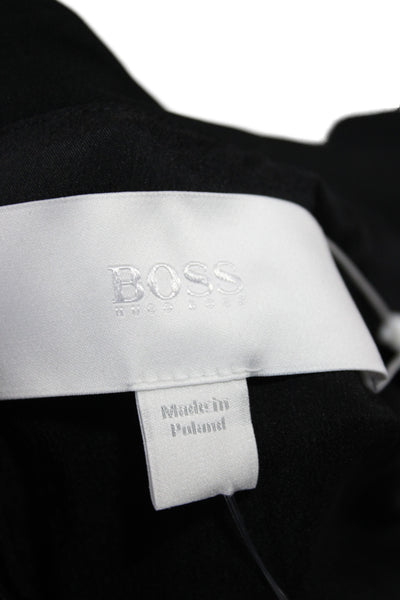 Boss Hugo Boss Women Black Sheath Dress Mock Neck 3/4 Sleeve Size 4