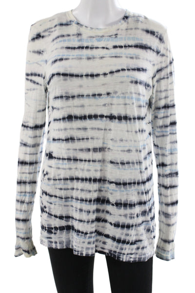 Proenza Schouler Women Jersey T-Shirt Black Tie Dye Long Sleeve Size S