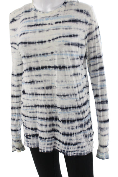 Proenza Schouler Women Jersey T-Shirt Black Tie Dye Long Sleeve Size S