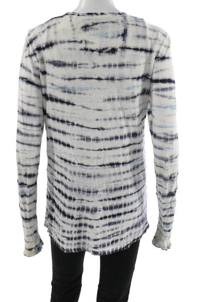 Proenza Schouler Women Jersey T-Shirt Black Tie Dye Long Sleeve Size S