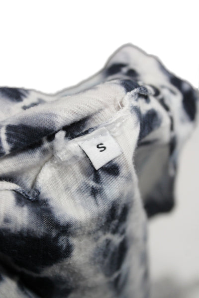 Proenza Schouler Women Jersey T-Shirt Black Tie Dye Long Sleeve Size S