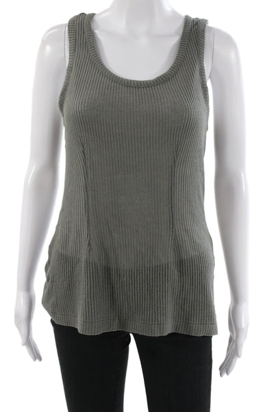 Rag & Bone Jean Womens Basic Ribbed Knit Scoop Neck Sleeveless Tank Gray Size M