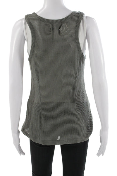 Rag & Bone Jean Womens Basic Ribbed Knit Scoop Neck Sleeveless Tank Gray Size M