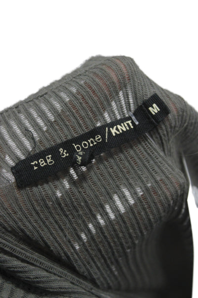 Rag & Bone Jean Womens Basic Ribbed Knit Scoop Neck Sleeveless Tank Gray Size M