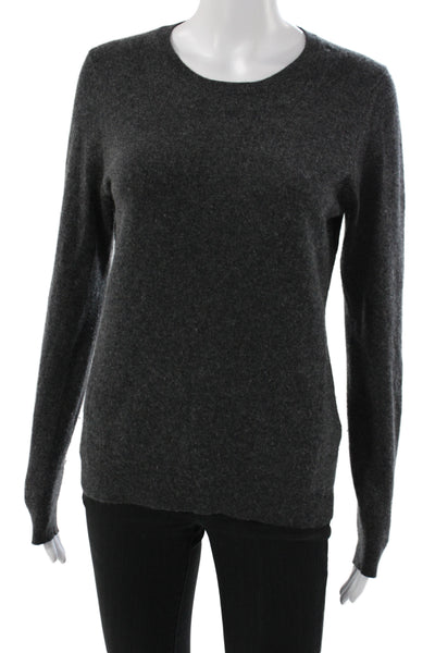 Kinross Cashmere Womens Gray Crewneck Pullover Sweater 100% Cashmere Size M