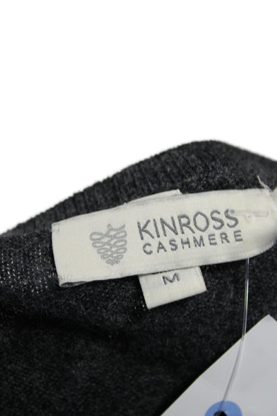 Kinross Cashmere Womens Gray Crewneck Pullover Sweater 100% Cashmere Size M
