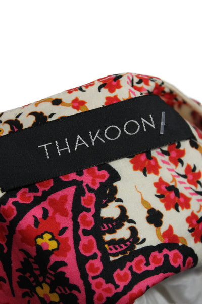 Thakoon Womens Mini Paisley Silk Skirt Multicolor Zip Size S