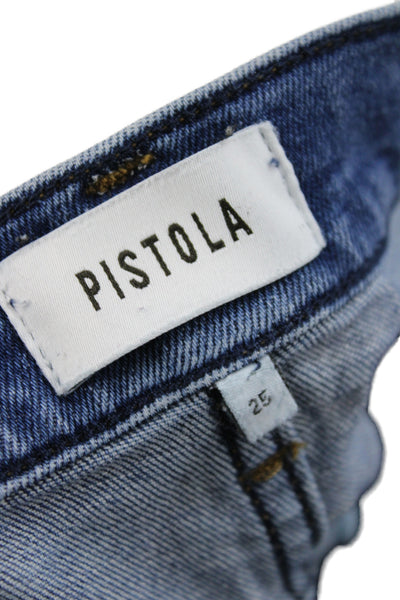 Pistola Womens Straight Mid Rise Blue Cotton Jeans Size 25