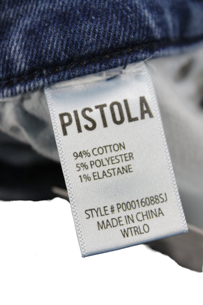 Pistola Womens Straight Mid Rise Blue Cotton Jeans Size 25